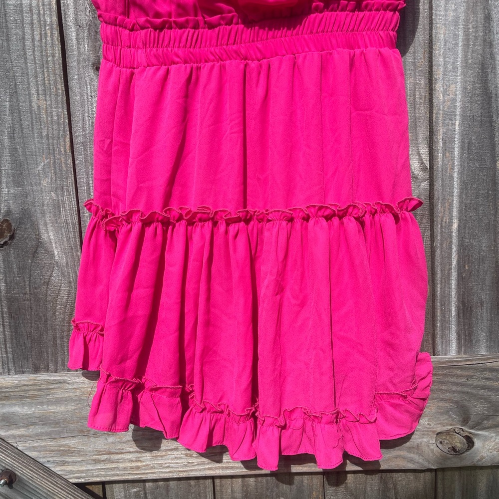 Adrienne Pink Ruffled Dress Size S - Picture 7 of 10